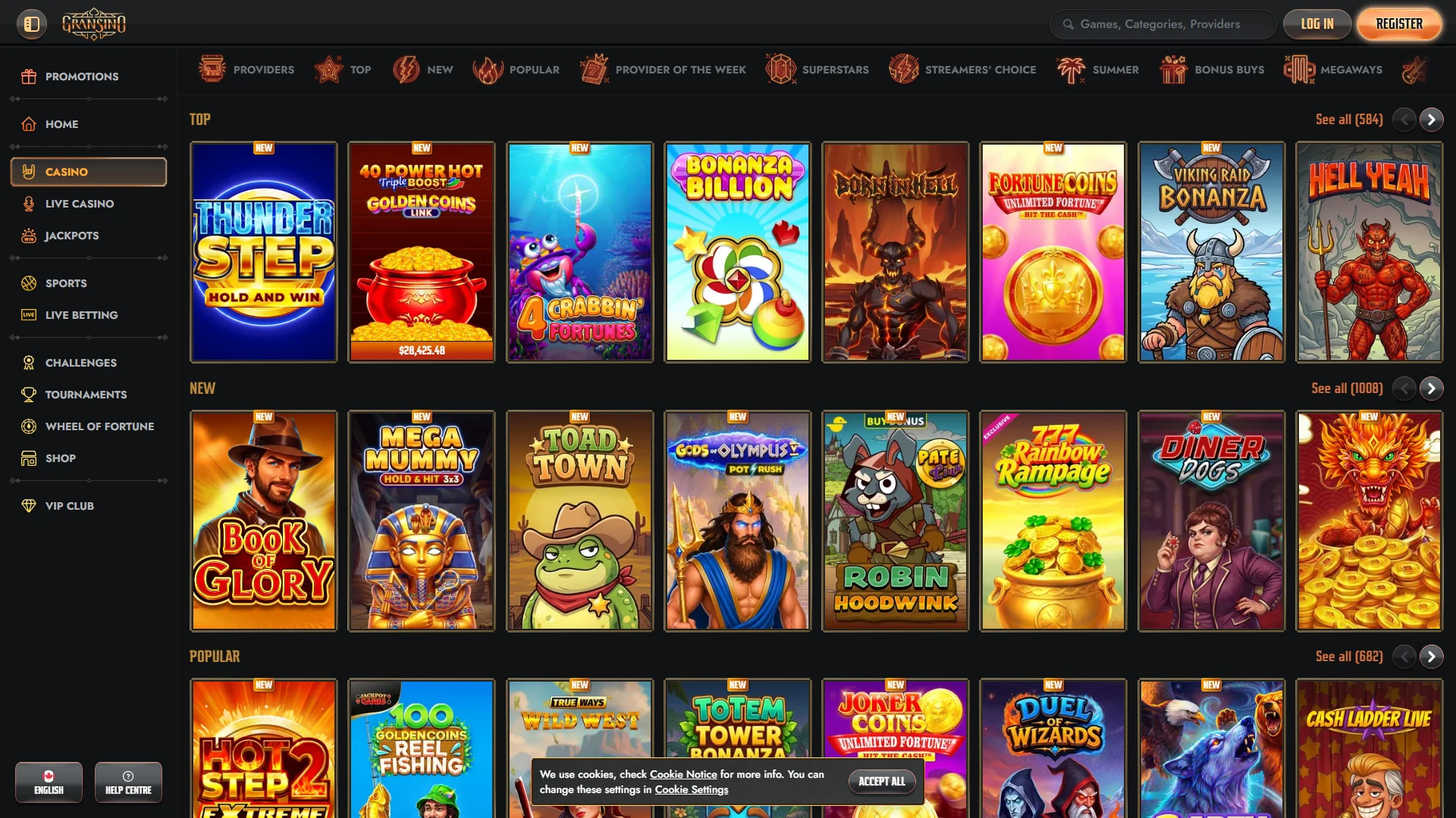 Gransino game lobby
